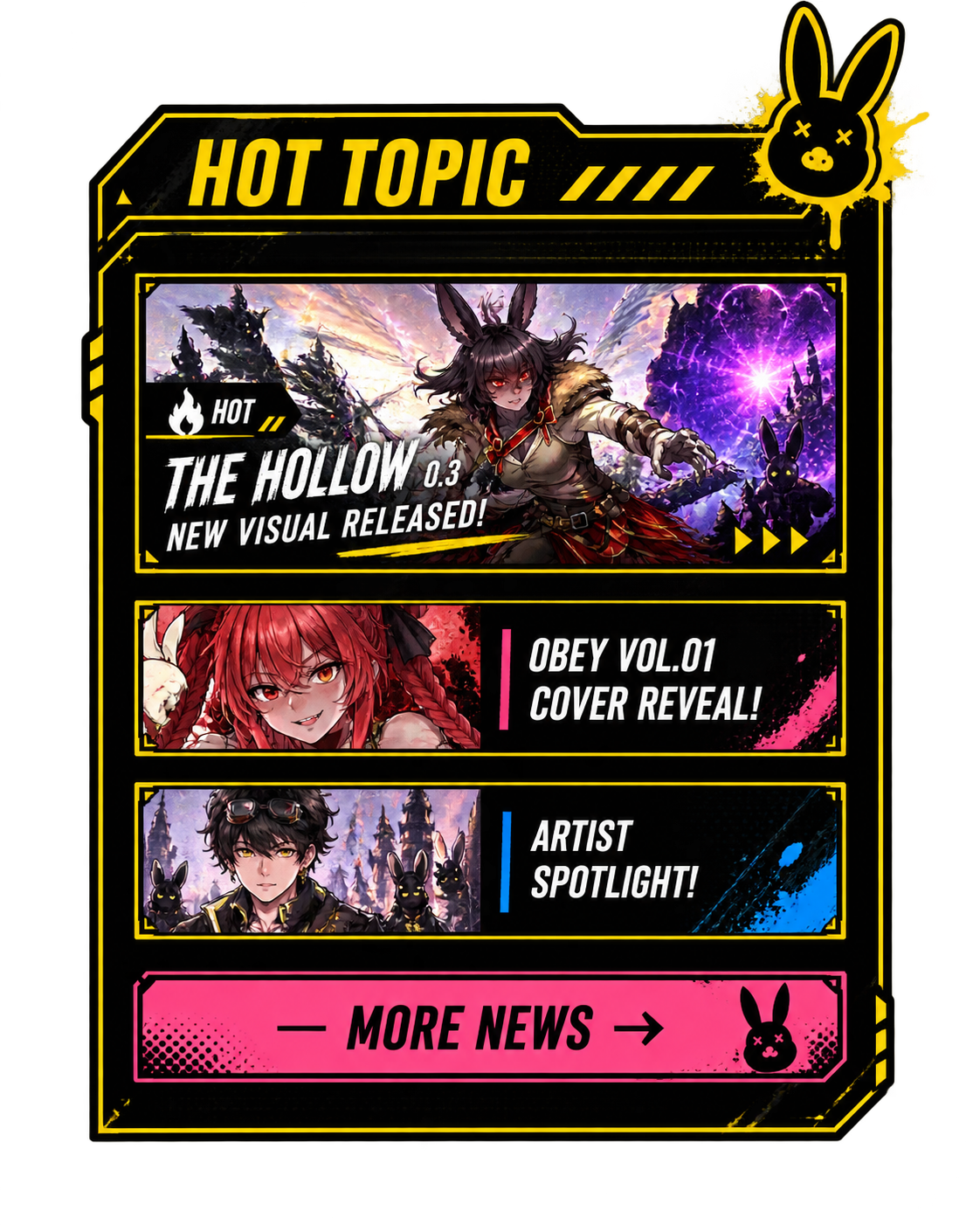 Hot Topic news: The Hollow 0.3 new visual released, Obey Vol.01 cover reveal, Artist spotlight, more news